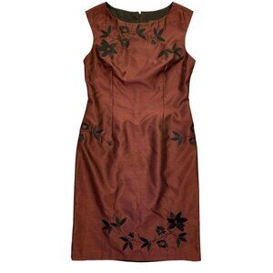 Mica Women's Dress Size 12 Floral Lined Sleeveless Back Zipper Made In USA GUC